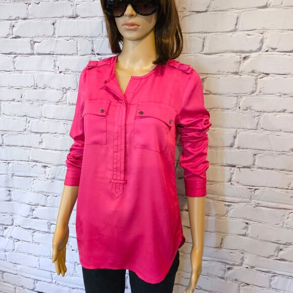 Ann Taylor - Fuchsia pink long sleeve blouse - Picture 4 of 9